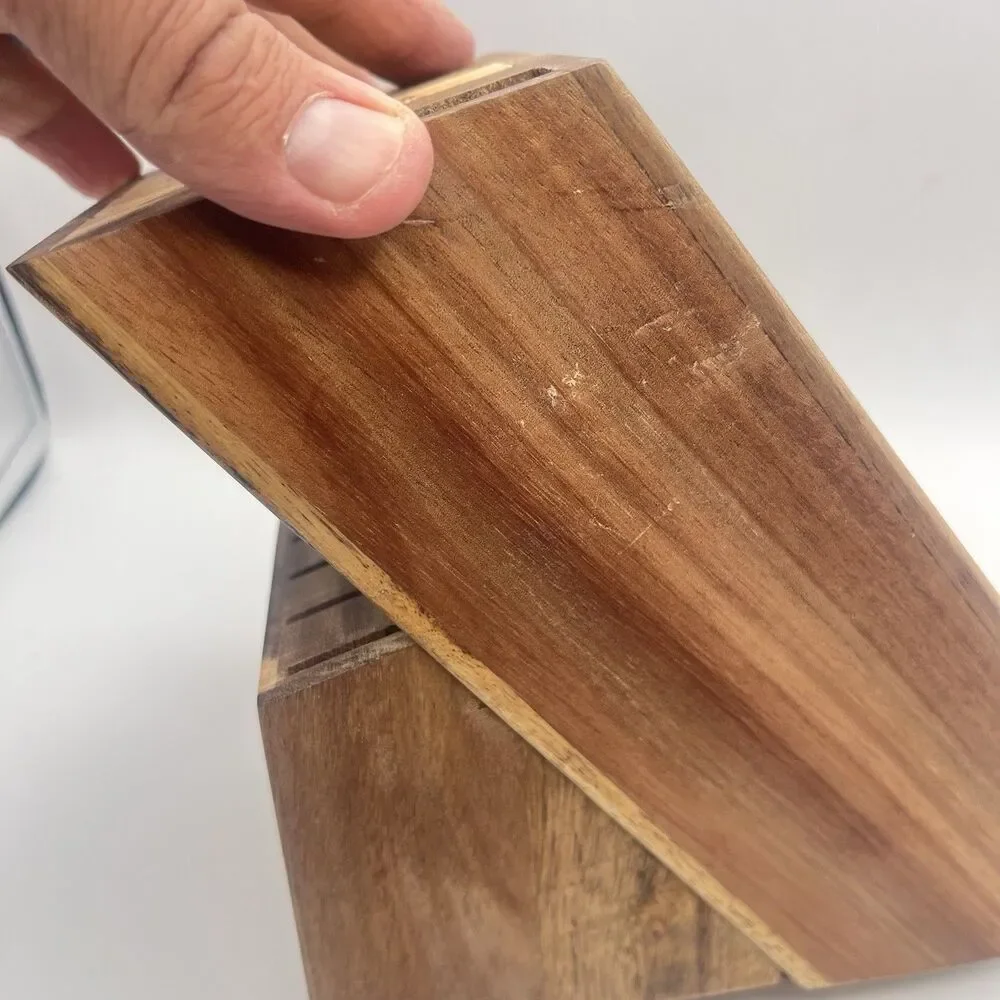 PIONEER WOMEN Wooden Wood Knife Block with 13 Slots